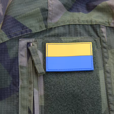 Blå-Gul Hook PVC Patch