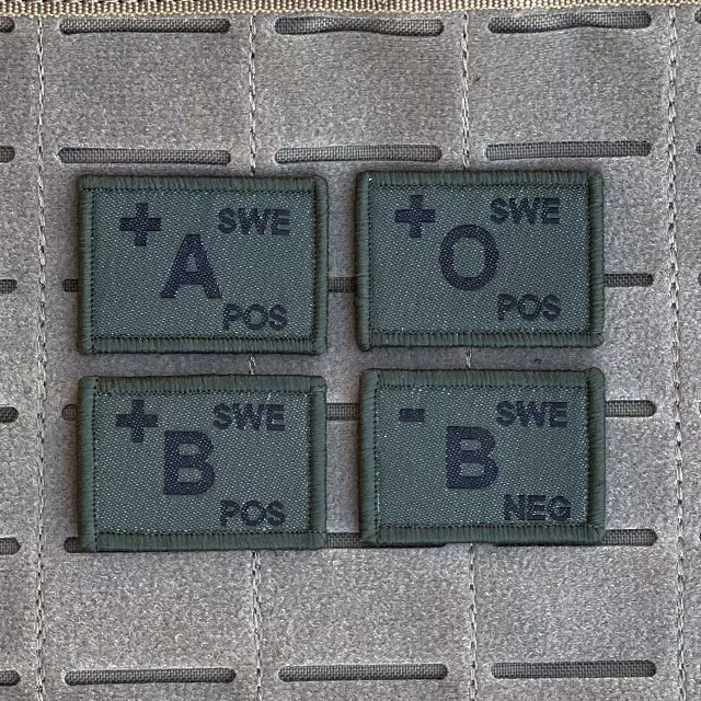 Blood Type Hook Patches Dark Green from TAC-UP GEAR mounted on a 5.11 plate carrier