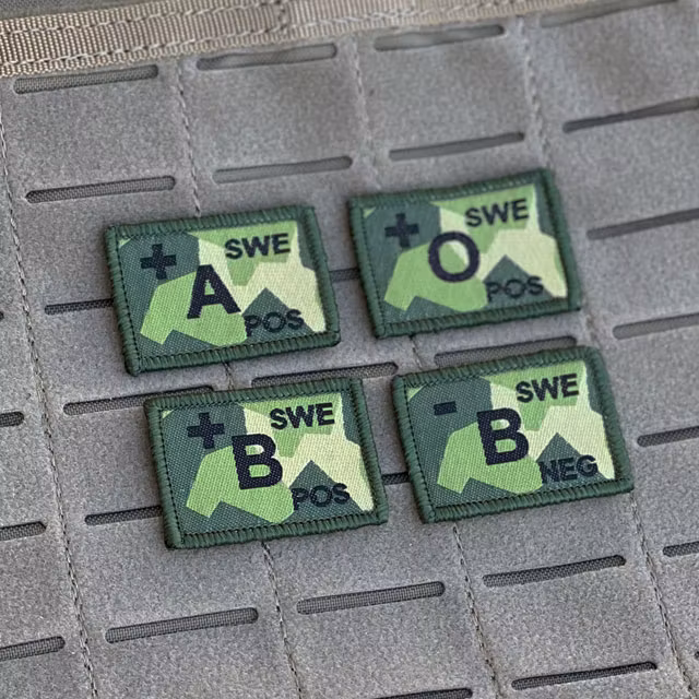 Blood Type Hook Patch M90 patches from TAC-UP GEAR mounted on a 5.11 plate carrier