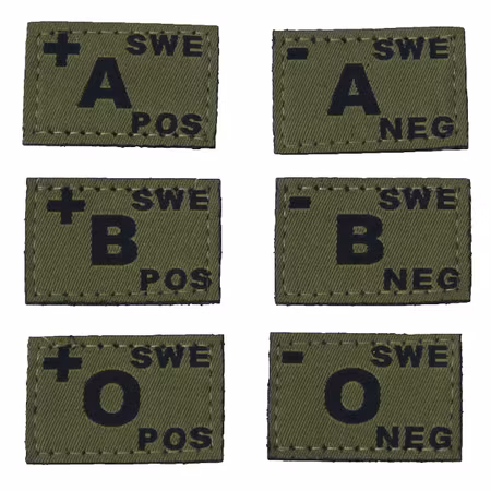 Blood Type Hook Patch - Olive Green