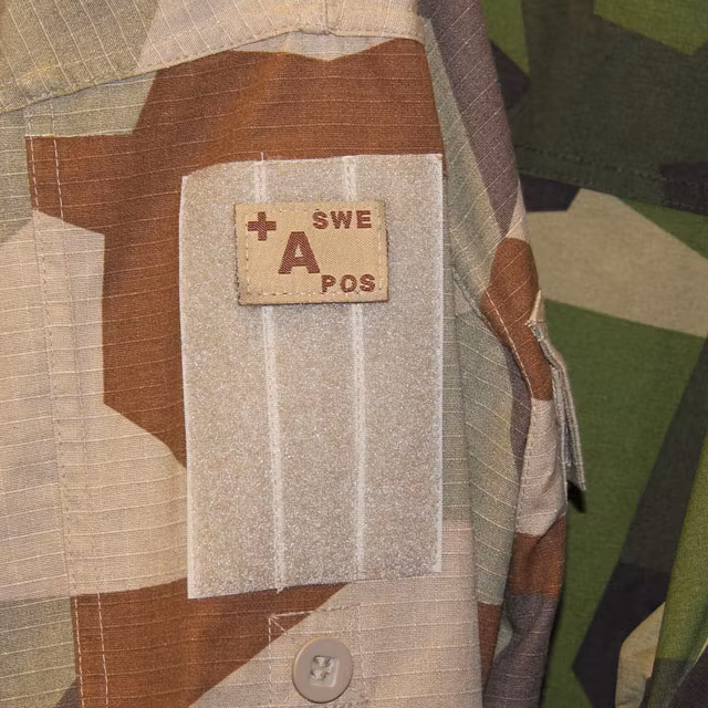 A+ Bloodtype Hook Patch Desert Tan.