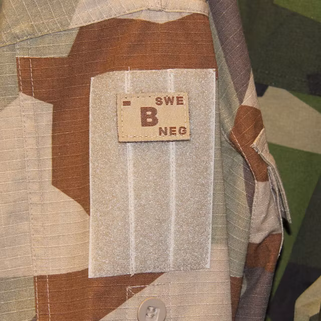 B- Bloodtype Hook Patch Desert Tan.