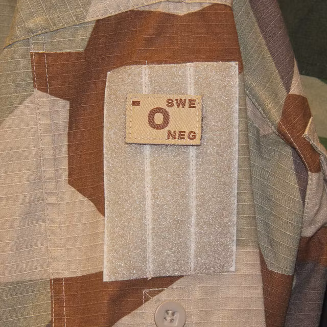 O- Bloodtype Hook Patch Desert Tan.