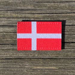 Denmark Flag Hook Patch Small