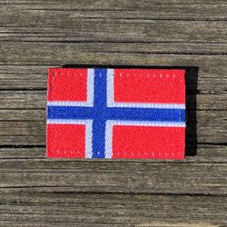 Norway Flag Hook Patch Small
