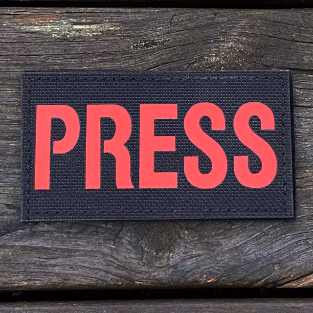 IR - PRESS Red txt Hook Patch