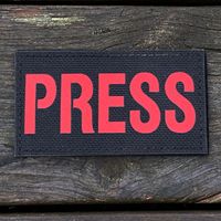IR - PRESS Red text Hook Patch