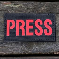 IR - PRESS Red text Hook Patch