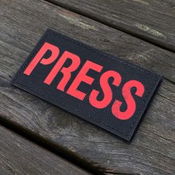 IR - PRESS Red text Hook Patch