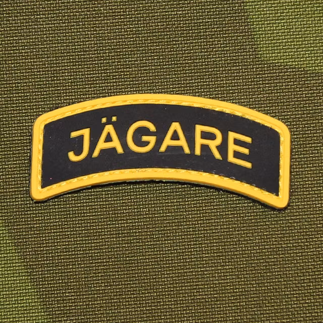 JÄGARE Yellow/Black/Yellow PVC Patch with M90 background