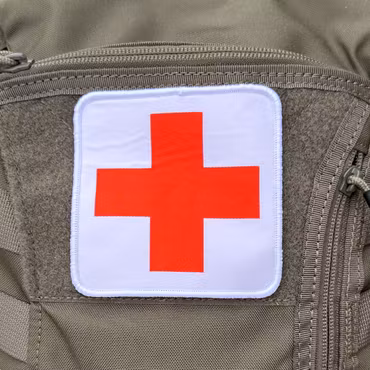 Medic Red Cross Woven Hook Patch