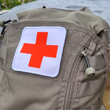 Medic Red Cross Woven Hook Patch