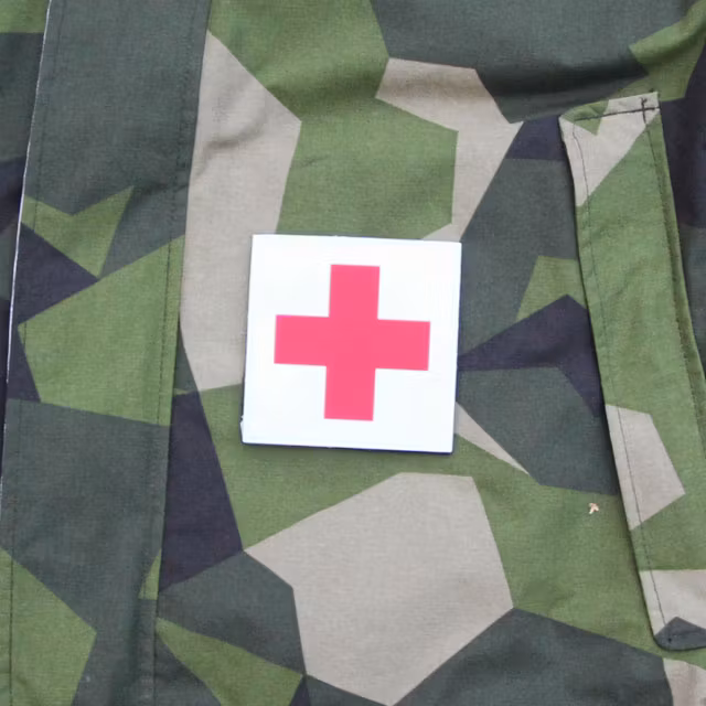 Medic Cross PVC Hook Patch and M90 camouflage.