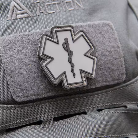 MEDIC Star of Life PVC Hook Patch – Black/Grey