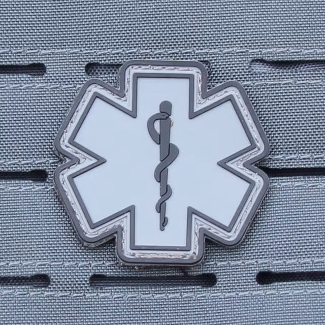 MEDIC PVC Star Black Grey Hook Patch.