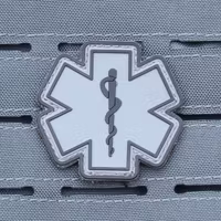 MEDIC PVC Star Black Grey Hook Patch