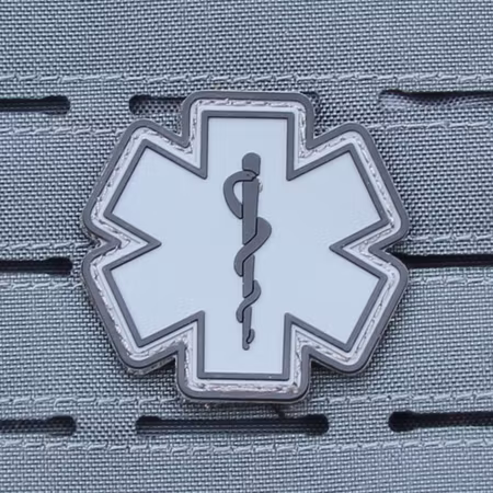 MEDIC Star of Life PVC Hook Patch – Black/Grey