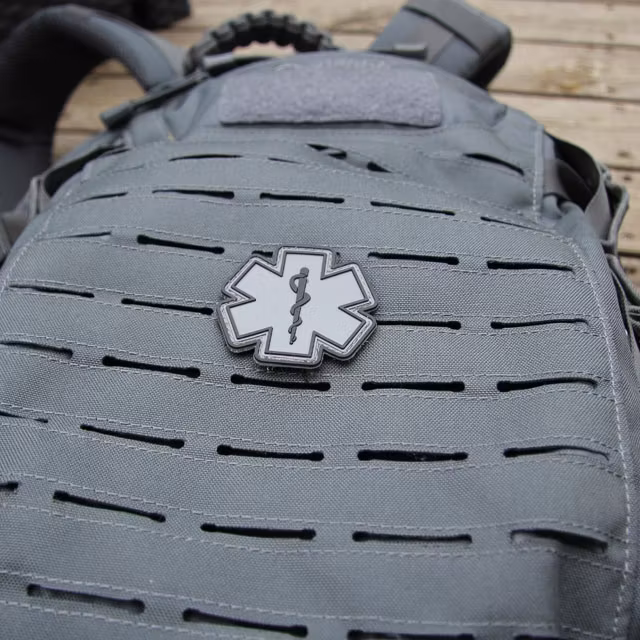 MEDIC PVC Star Black Grey Hook Patch