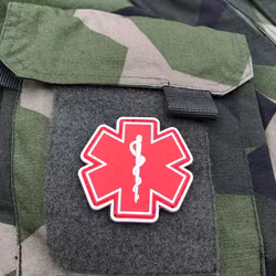 MEDIC PVC Star Red White Hook Patch