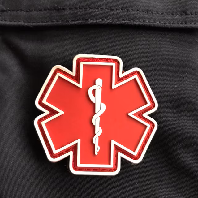 MEDIC PVC Star Red White Hook Patch.