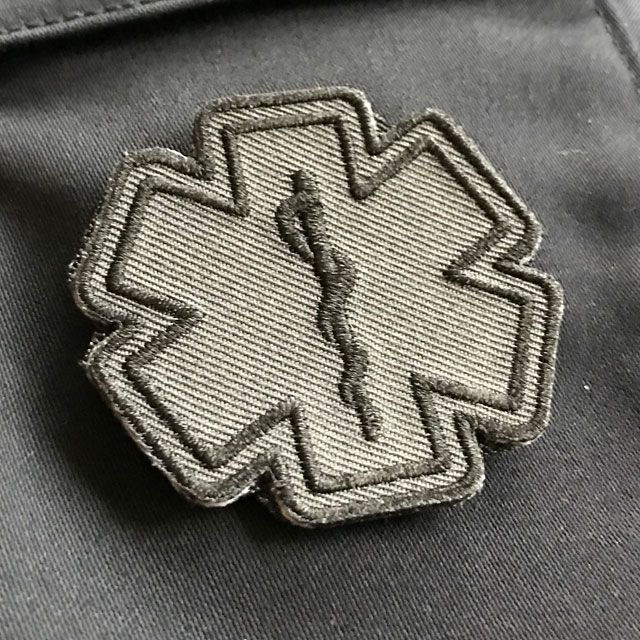 MEDIC Star of Life Black Grey Hook Patch.