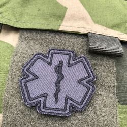 MEDIC Star of Life Black Grey Hook Patch
