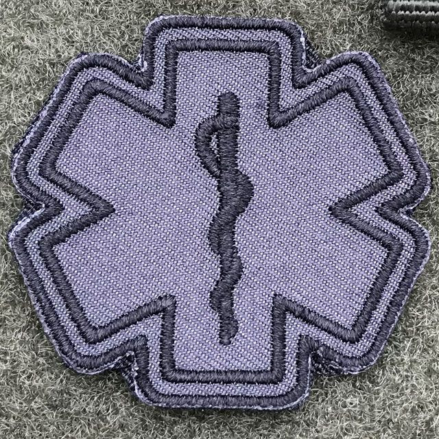 MEDIC Star of Life Black Grey Hook Patch.
