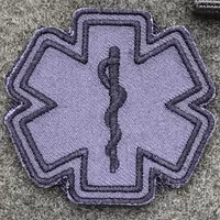 MEDIC Star of Life Black Grey Hook Patch