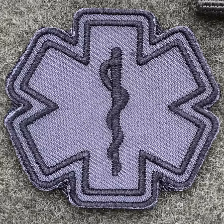 Medic Star of Life Hook Patch - Black/Grey