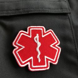 MEDIC Star of Life Red White Hook Patch