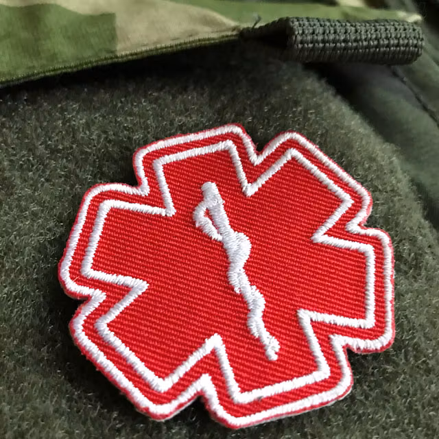 MEDIC Star of Life Red White Hook Patch.