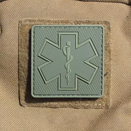 Medic Star of Life PVC Hook Patch - Ranger Green
