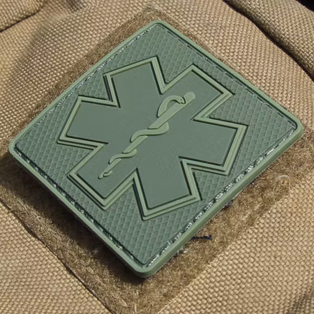 Medic Star of Life PVC Hook Patch - Ranger Green