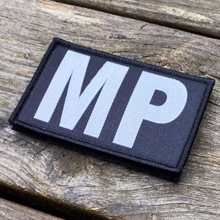 Military Police Hook Patch - Black/White