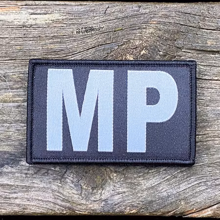 Military Police Hook Patch - Black/White