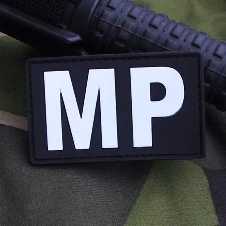 Military Police PVC Hook Patch - Black/White