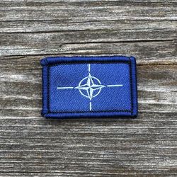 NATO Flag Hook Patch Small V.2