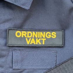 Ordningsvakt Avlång Kardborremärke