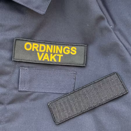 Ordningsvakt Bröstmärke med Kardborre