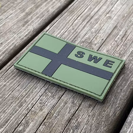 Sweden Flag OPS PVC Green/Black Patch