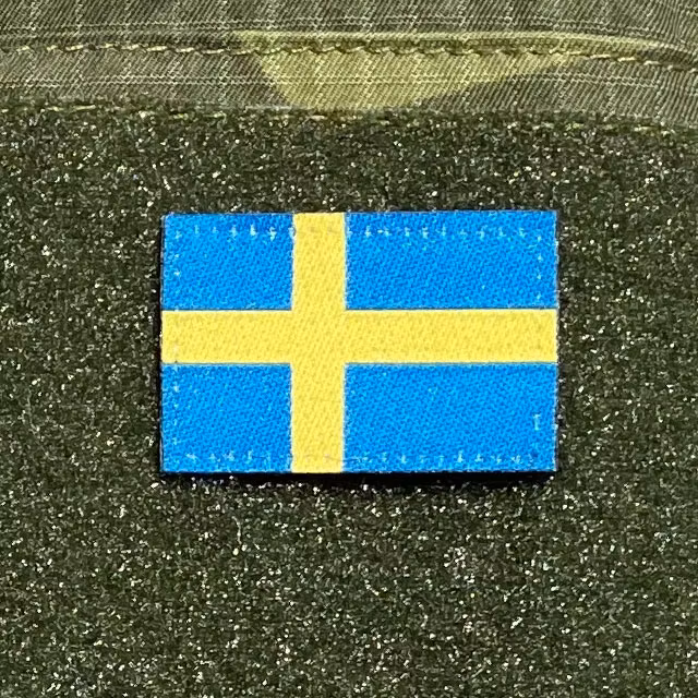 A closer look at the Sweden Flag Hook Patch Arm from the front