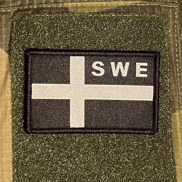 Sweden Flag OPS Black White Patch