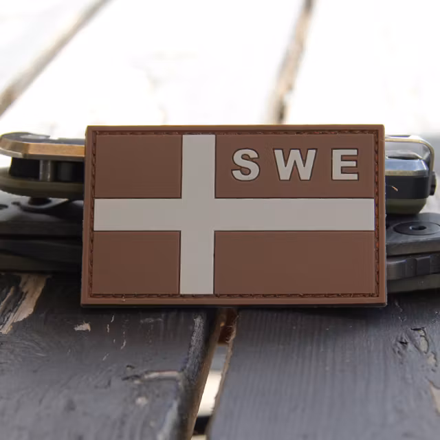 Sweden Flag OPS PVC Desert/Grey Patch.