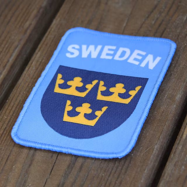 United Nation colored Sweden Hook Patch UN Blue.