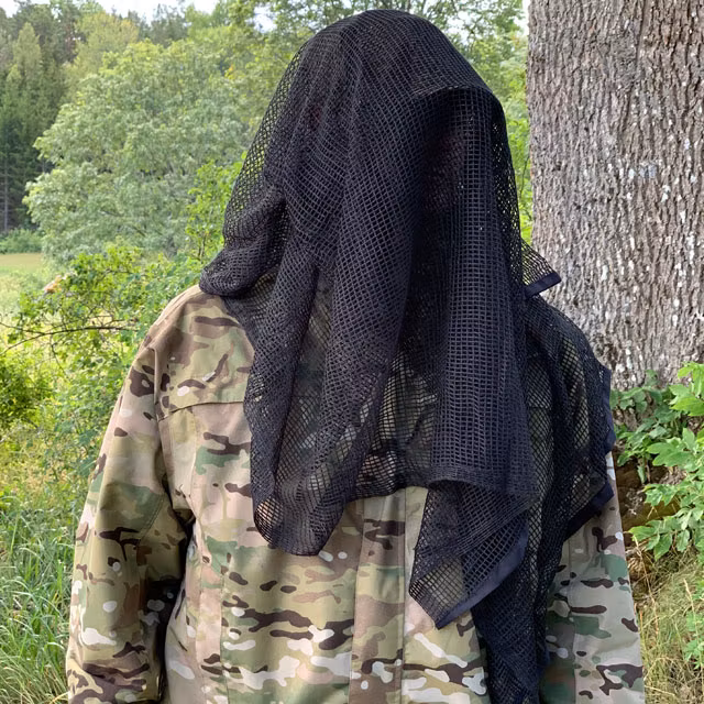 Scrim Net Scarf Black