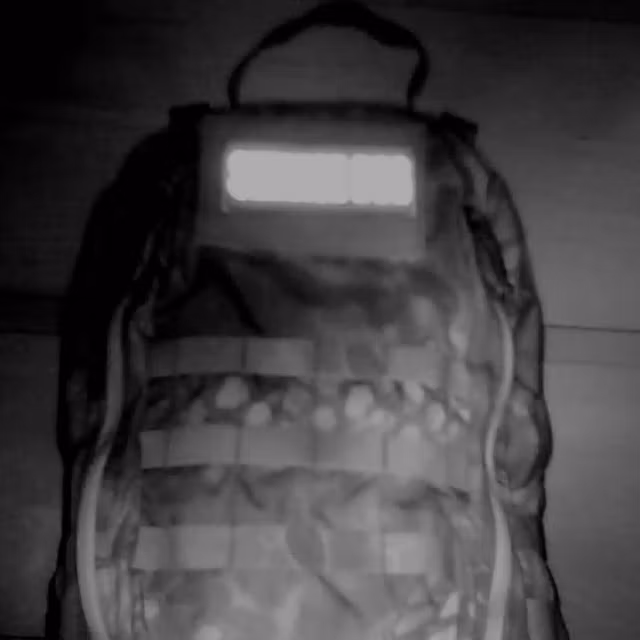 Service Dog HiVis PVC Patch viewed through an infrared camera