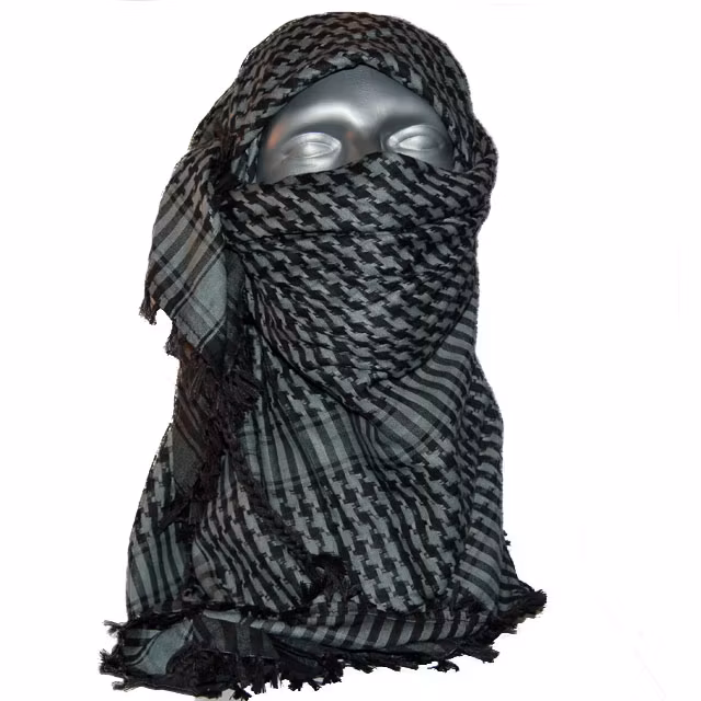 Shemagh Delta Charcoal on a mannequin.