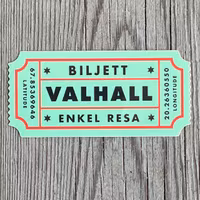Sticker Biljett Valhall Ljusgrön