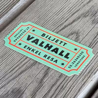 Sticker Biljett Valhall Ljusgrön