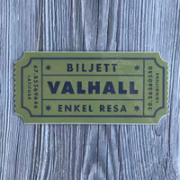 Sticker Biljett Valhall Militärgrön